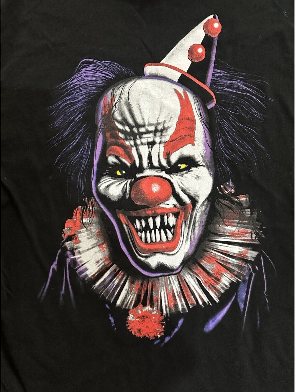 Killer Clown Shirt Adult Large Black Halloween Haunted House Horror Movie Tee